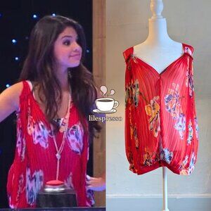 free people chiffon hibiscus top ASO alex russo wizards of waverly place (M)